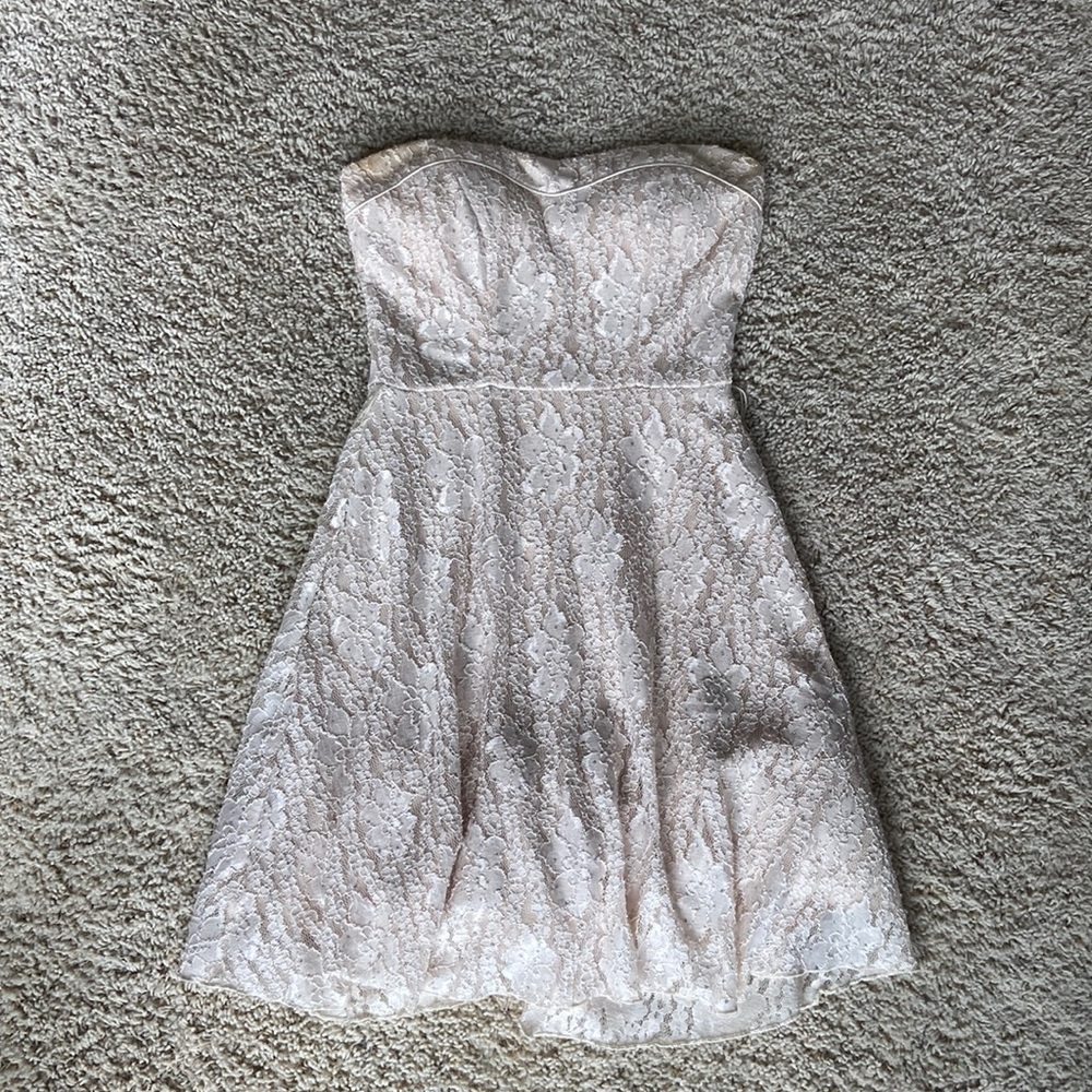Off-white floral lace dress